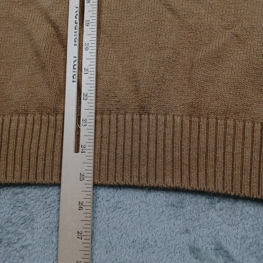 Polo Ralph Lauren Sweater Mens XL Brown Knit Pullover 1/4 Zip Preppy